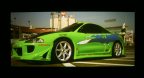 Green car in opening sequence of Fast and Furious